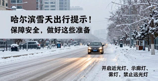 雪天路面濕滑行車注意事項(xiàng)_哈爾濱雪天交通安全提示_出行提示